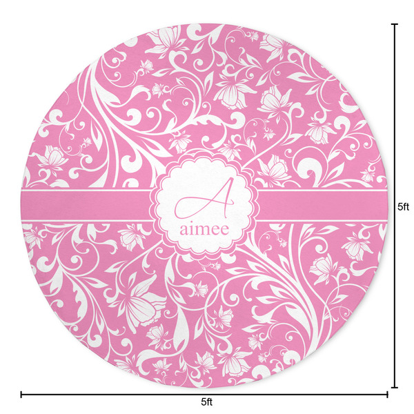 Floral Vine Round Area Rug - Size