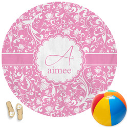 Floral Vine Round Beach Towel (Personalized)