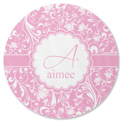 Floral Vine Round Rubber Backed Coaster (Personalized)