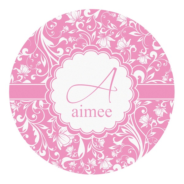Custom Floral Vine Round Decal - Medium (Personalized)
