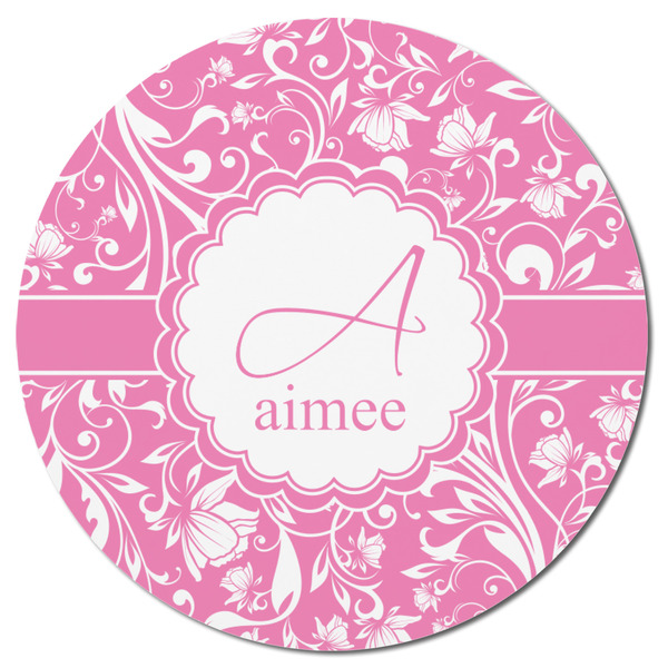 Floral Vine Round Fridge Magnet - FRONT