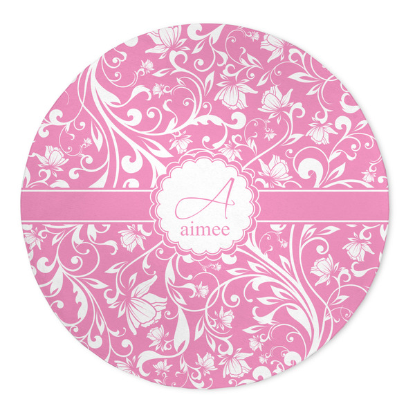 Custom Floral Vine 5' Round Indoor Area Rug (Personalized)