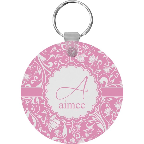 Floral Vine Round Keychain (Personalized)