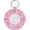 Floral Vine Round Plastic Keychain (Personalized)