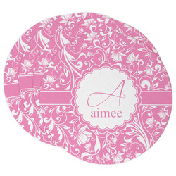 Floral Vine Round Paper Coasters w/ Name and Initial