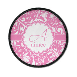 Floral Vine Iron On Round Patch w/ Name and Initial