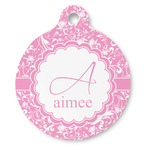 Floral Vine Round Pet ID Tag - Large (Personalized)