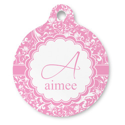Floral Vine Round Pet ID Tag (Personalized)