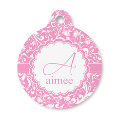 Floral Vine Round Pet ID Tag - Small (Personalized)