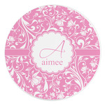 Floral Vine Round Stone Trivet (Personalized)