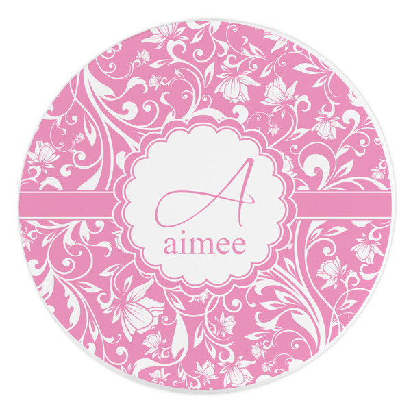 Custom Floral Vine Round Stone Trivet (Personalized)