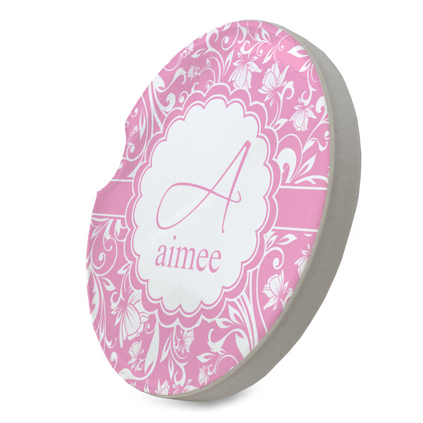 Floral Vine Sandstone Car Coaster - STANDING ANGLE