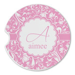 Floral Vine Sandstone Car Coaster - Single (Personalized)
