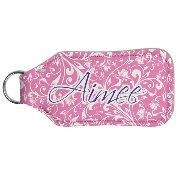 Floral Vine Sanitizer Holder Keychain - Large (Back)