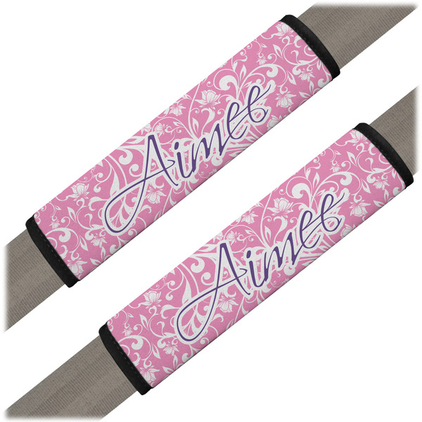 Custom Floral Vine Seat Belt Covers (Set of 2) (Personalized)