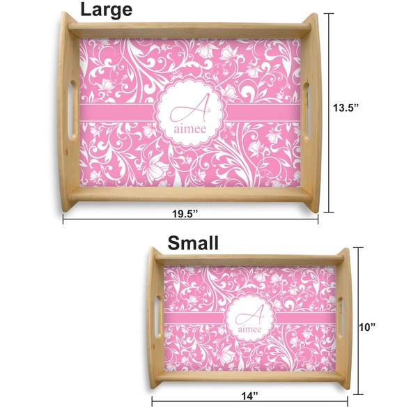 Floral Vine Serving Tray Wood Sizes