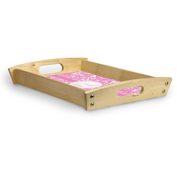 Floral Vine Serving Tray Wood Small - Corner