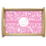 Floral Vine Natural Wooden Tray - Small (Personalized)