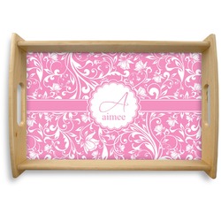 Floral Vine Natural Wooden Tray - Small (Personalized)