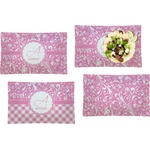 Floral Vine Set of 4 Glass Rectangular Lunch / Dinner Plate (Personalized)