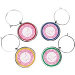 Floral Vine Wine Charms (Set of 4) (Personalized)