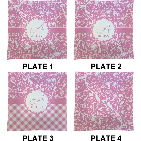 Floral Vine Set of Square Dinner Plates (Approval)