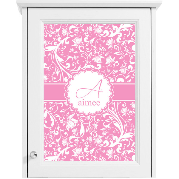 Floral Vine Single White Cabinet Decal