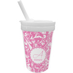 Floral Vine Sippy Cup with Straw (Personalized)