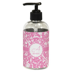 Floral Vine Plastic Soap / Lotion Dispenser (8 oz - Small - Black) (Personalized)