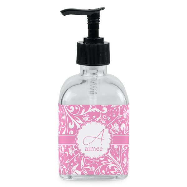 Custom Floral Vine Glass Soap & Lotion Bottle - Single Bottle (Personalized)
