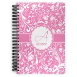 Floral Vine Spiral Notebook - 7x10 w/ Name and Initial
