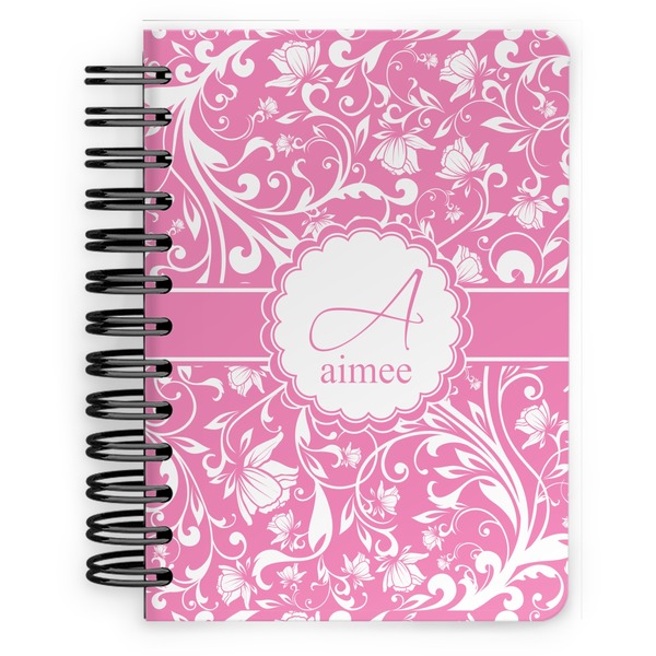 Custom Floral Vine Spiral Notebook - 5x7 w/ Name and Initial