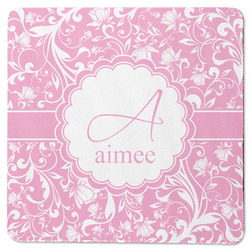 Floral Vine Square Rubber Backed Coaster (Personalized)