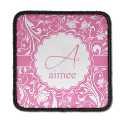 Floral Vine Iron On Square Patch w/ Name and Initial