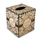 Floral Vine Square Tissue Box Covers - Wood - Front