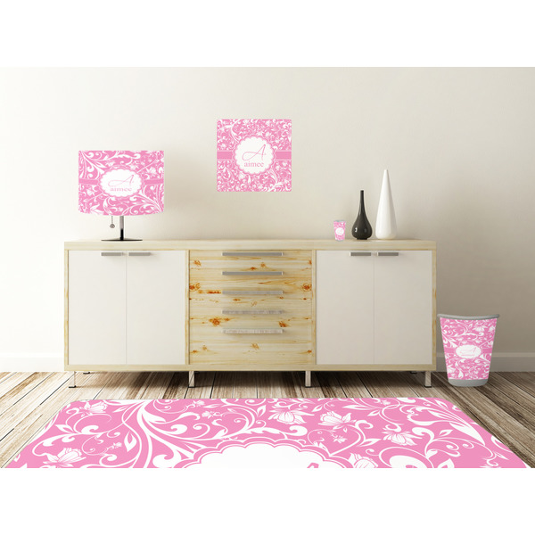 Floral Vine Square Wall Decal Wooden Desk