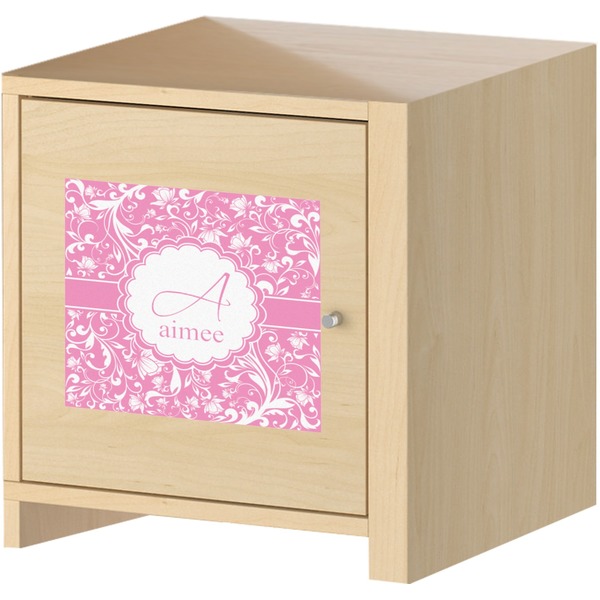 Floral Vine Square Wall Decal on Wooden Cabinet