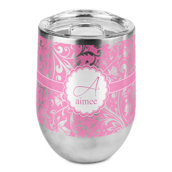 Floral Vine Stemless Wine Tumbler - Full Print (Personalized)