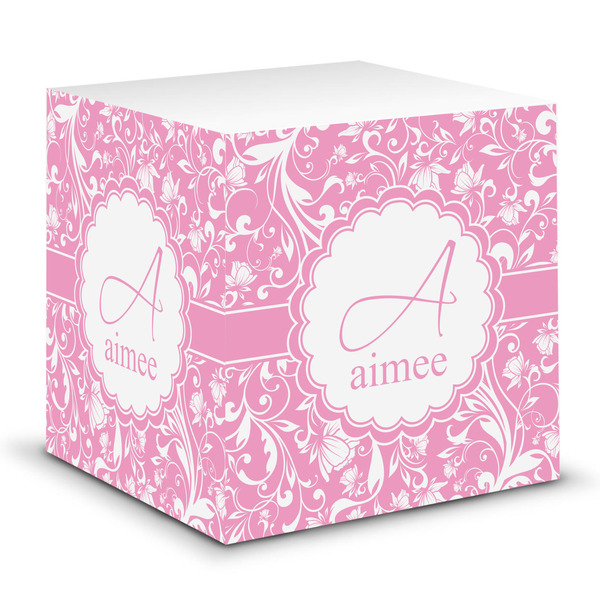 Custom Floral Vine Sticky Note Cube (Personalized)