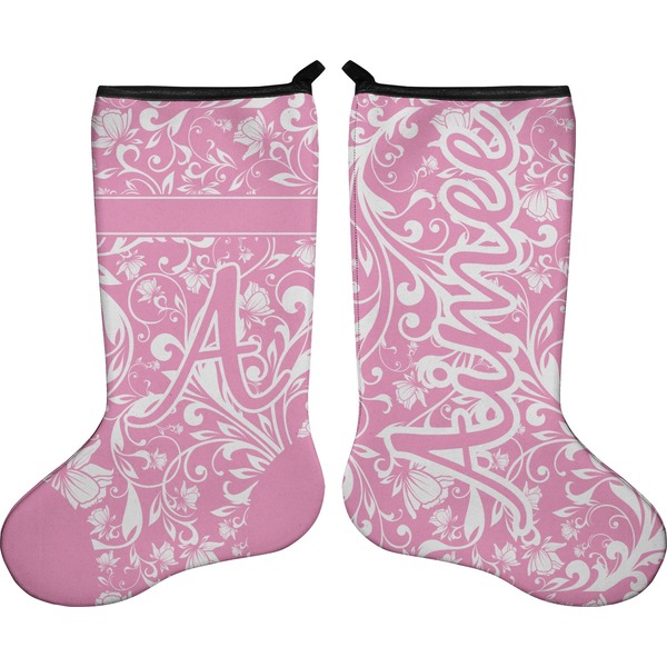 Custom Floral Vine Holiday Stocking - Double-Sided - Neoprene (Personalized)