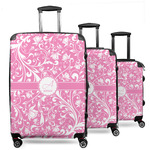 Floral Vine 3 Piece Luggage Set - 20" Carry On, 24" Medium Checked, 28" Large Checked (Personalized)