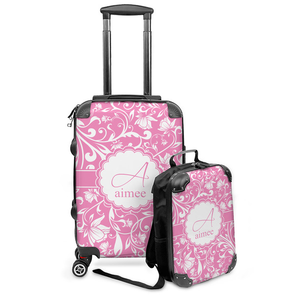 Custom Floral Vine Kids 2-Piece Luggage Set - Suitcase & Backpack (Personalized)