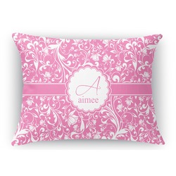 Floral Vine Rectangular Throw Pillow Case (Personalized)