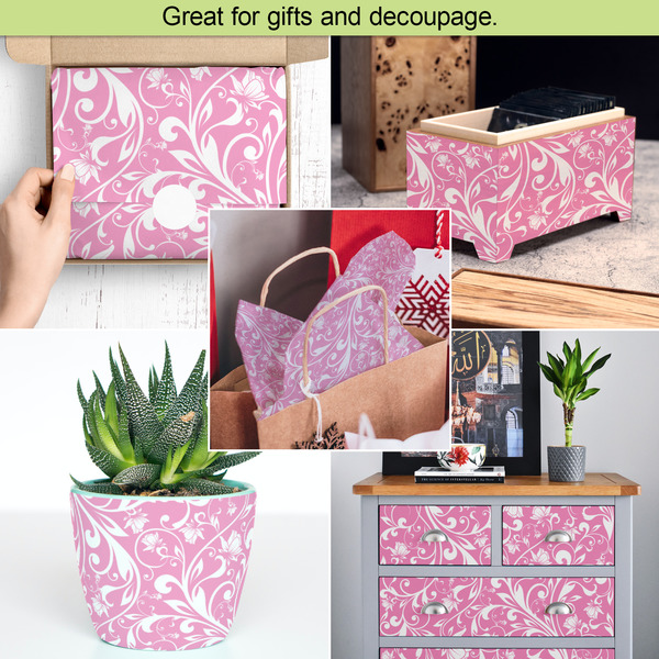 Floral Vine Tissue Paper - In Use Collage