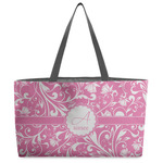 Floral Vine Beach Totes Bag - w/ Black Handles (Personalized)