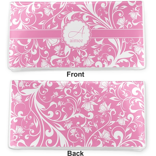 Floral Vine Vinyl Check Book Cover - Front and Back