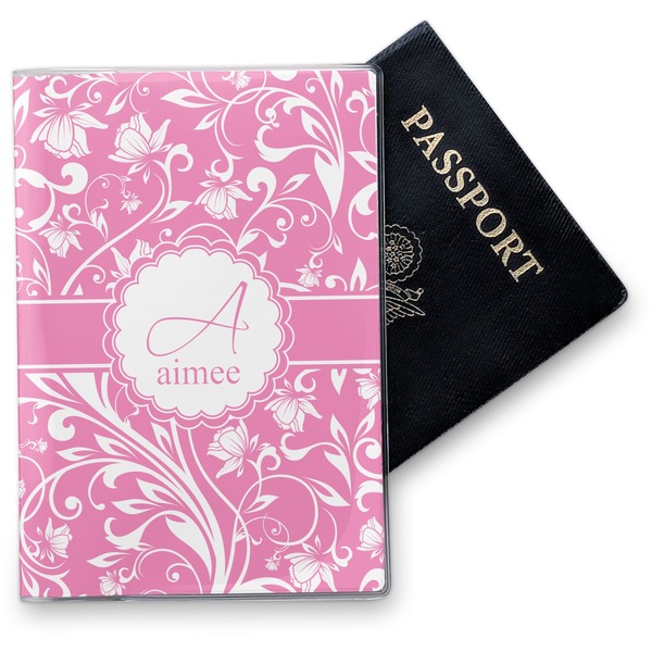 Custom Floral Vine Vinyl Passport Holder (Personalized)