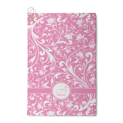Floral Vine Waffle Weave Golf Towel (Personalized)