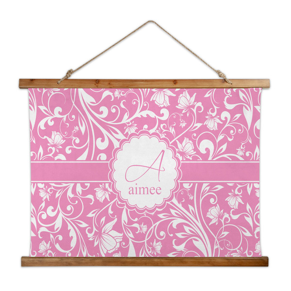 Custom Floral Vine Wall Hanging Tapestry - Wide (Personalized)