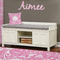 Floral Vine Wall Name Decal Above Storage bench